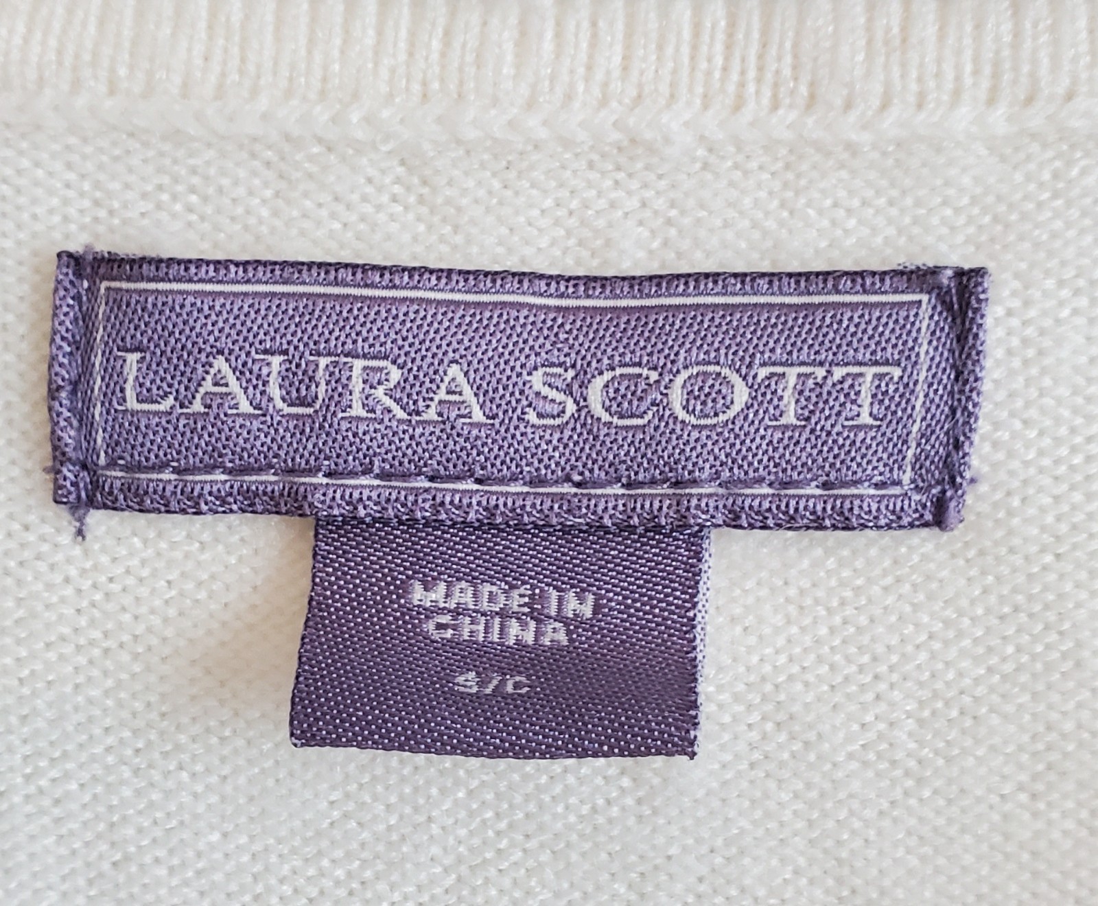 Womens Laura Scott Off White Rosette And Pearl Neck Button Down Cardigan Small thumbnail 6