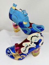 Irregular Choice Disney Aladdin Shoes US 5.5 Blue Sequin Genie Mid-Heel