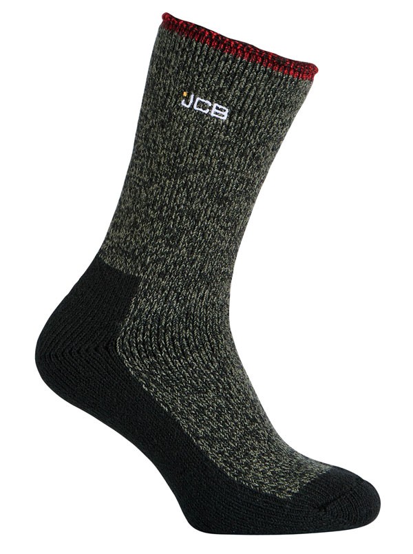 Jcb Workwear Thermasocks With Extended Achilles Khaki/Black Size 46000