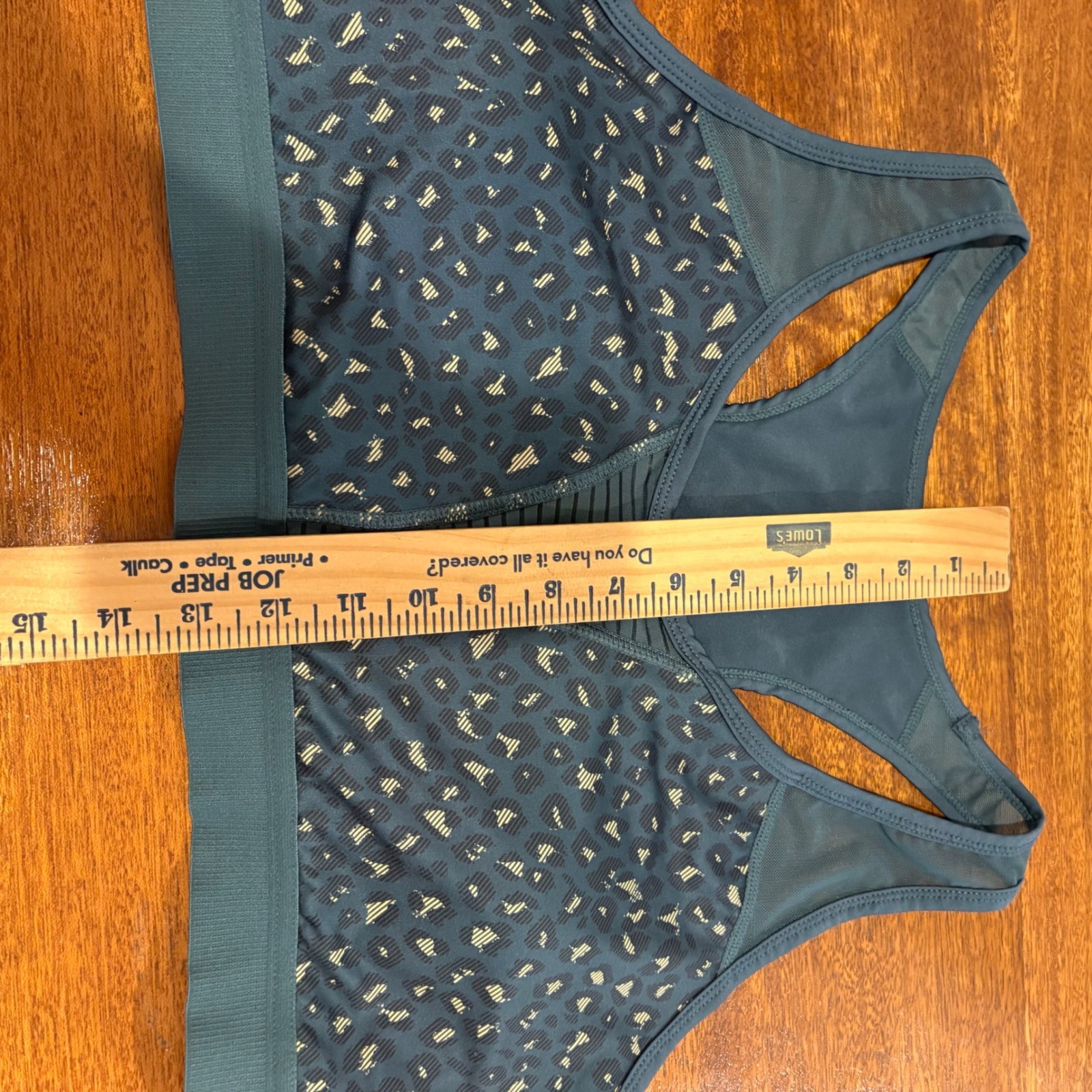 Zyia Active Sports Bra Women's XXL Teal Green Leopard Print Mesh Racerback