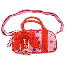 Strawberry Shortcake Crossbody Bag with Charm and Bow Red