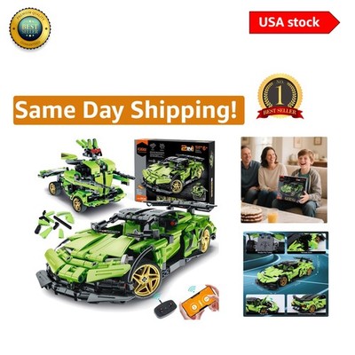 429-Piece STEM Building Blocks Kit: 2-in-1 RC Race Car & Robot Toy for Kids