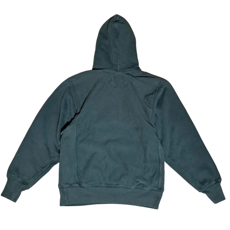 Moletom com capuz vintage Champion tecido reverso premium verde feito nos EUA - Imagem 2 de 4