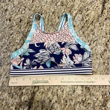 ATHLETA GIRL ISLAND TIME BIKINI SWIMSUIT TOP SIZE XL/14 Sport Bra Tank Tankini