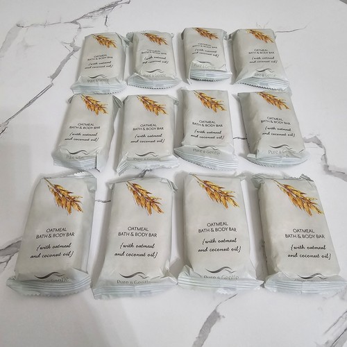 Pure & Gentle Oatmeal Bath & Body Bars Oatmeal & Coconut Oil New Sealed 12 Bars