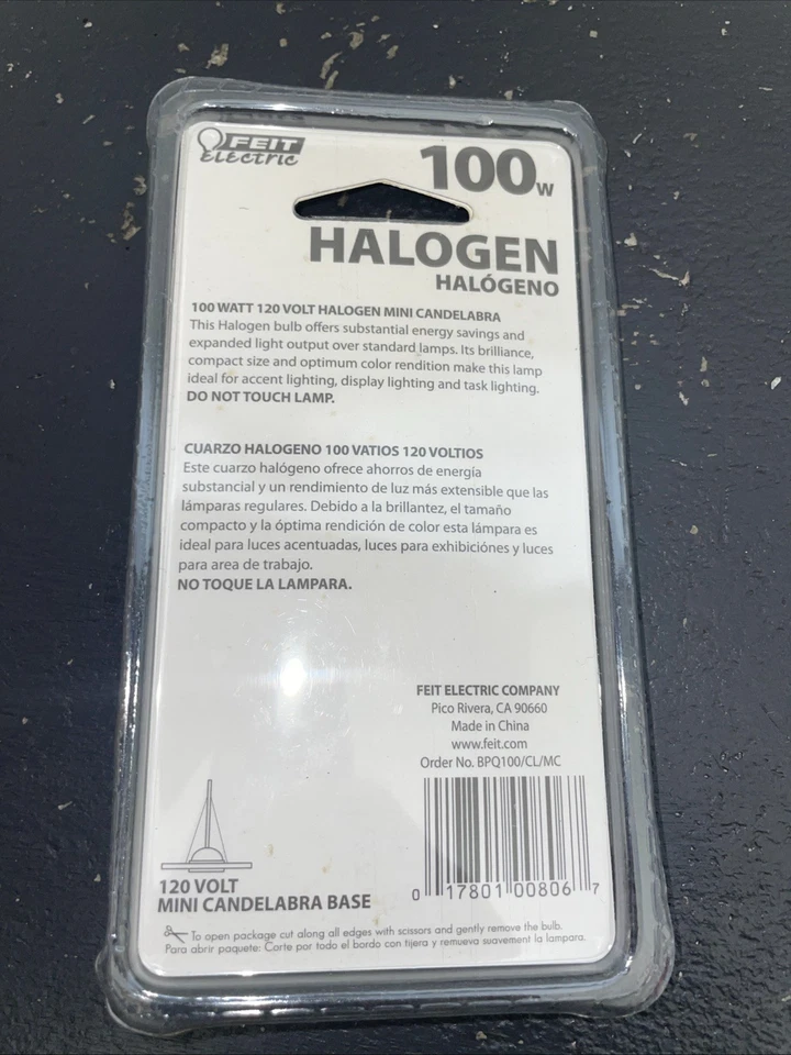 Feit Electric BPQ100/CL/MC 100 Watt Light Bulb Mini Candelabra E11 - Image 2 of 2