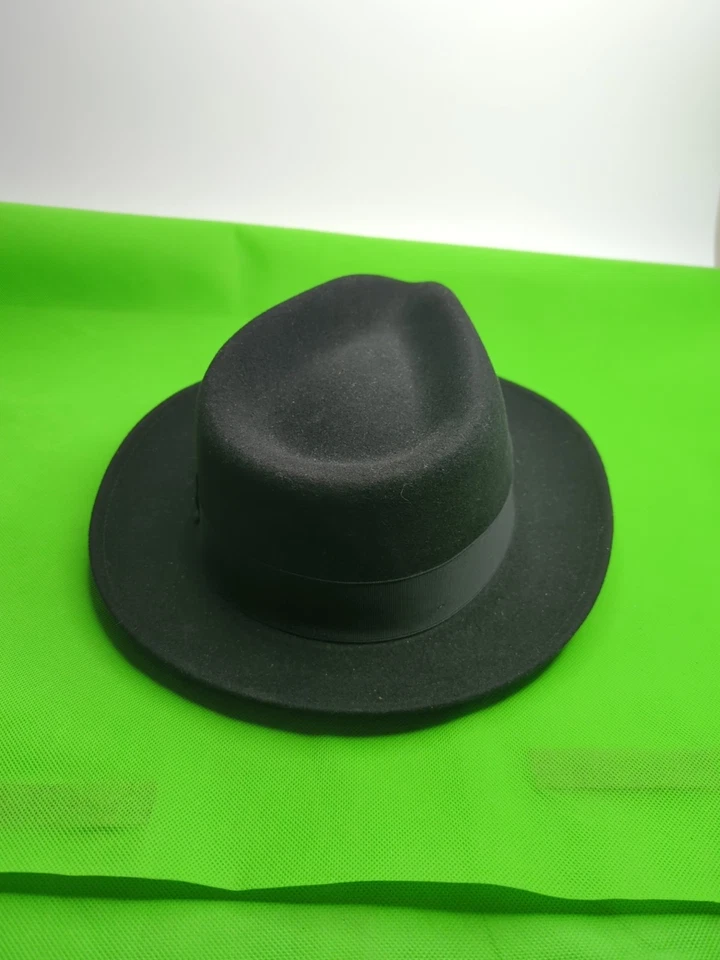 Sombrero Dobbs 7 1/8 - Fedora Negro "Crowleys" - Buen Estado Foto 4 de 4