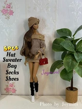 5PCS For Fashion Royalty Integrity Poppy Parker NuFace Dolls Dress Shoes Bag 1/6