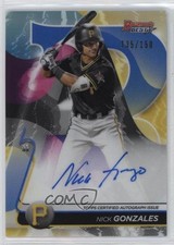 2020 Bowman's Best of Blue Refractor 135/150 Nick Gonzales #B20-NG Auto 1cx3