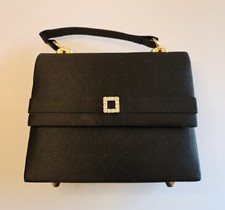 Vintage Black Satin Evening Bag Purse Bloomingdale's