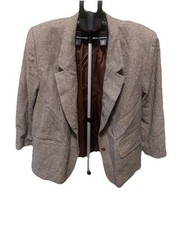 Pendleton Men  s Vintage 100 Virgin Wool Plaid Blazer USA Gray Tan Brown
