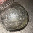 Vintage Mint Anchor Hocking Tilted Slant Clear Glass Etched Ball Jug Pitcher
