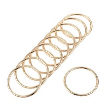 10 PCS 40mm Metal O Rings Non-Welded for Straps Bags Belts DIY Gold Tone