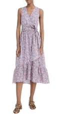 J.Crew & Liberty Size 8 Sleeveless Faux-Wrap Dress Kayoko Floral Sleeveless Midi