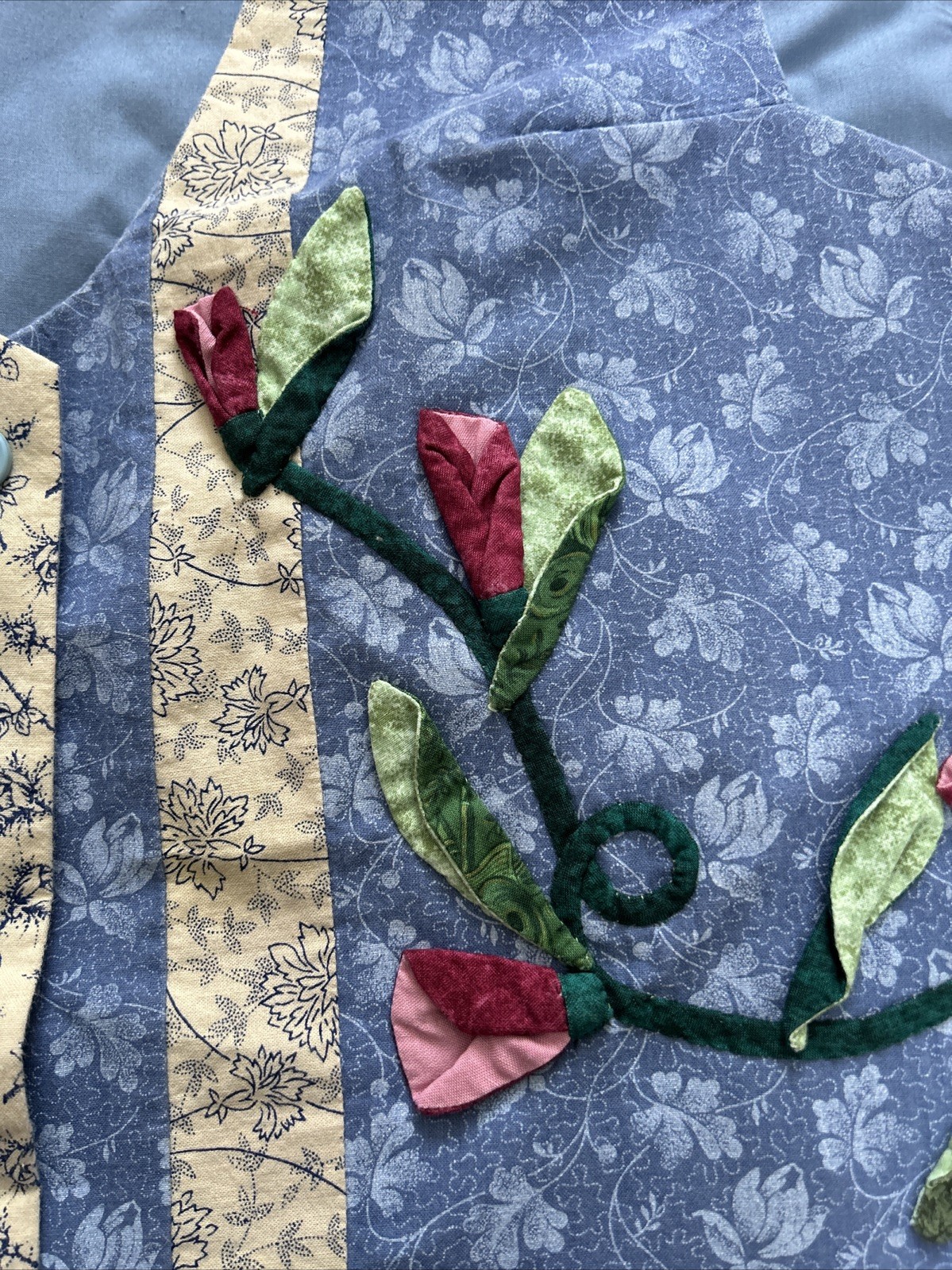 Unique Handmade Patchwork Quilted Texture Flower … - image 5