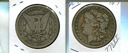 1896 S MORGAN SILVER DOLLAR VG FINE 7738T