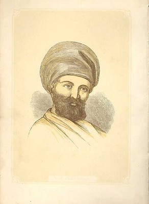 Original alter antiker Druck Der Kaukasier 1860 farbige Gravur Sepia Stil Mann