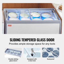 13.1Cu.Ft Commercial Ice Cream Display Case Gelato Dipping Freezer Cabinet