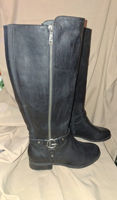 #ad #ad GBG Los Angeles Hollew Fashion Boots In Black Faux Leather.Knee High Size 8 $30.00