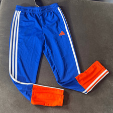 Adidas Youth Blue Track Pants Sweatpants Aeroready Zip Ankle Size M NWT