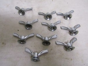 Paire De Papillons De Serrage Roue Vélo Vintage - Alu DFV, 8 Mm, Argent