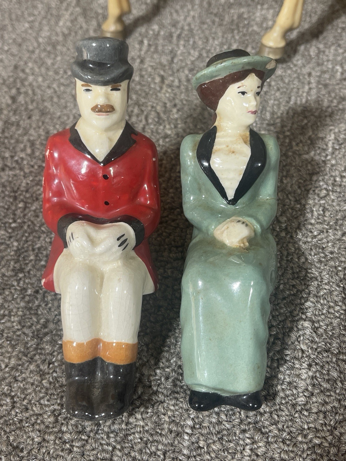 Vtg Metlox Pottery Poppytrail Horse Carriage Two Figures Driver Lady READ