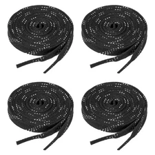 2 Pair Waxed Hockey Laces Hockey Skate Laces for Ice Roller, 108 Inch Black