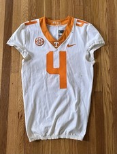 Tennessee Volunteers Game Used Game Worn Team Issued #4 Away White Jersey 