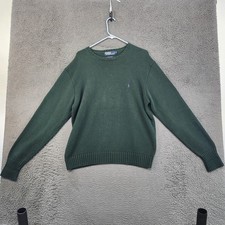 Vintage Polo Ralph Lauren Sweater Mens Large Green Crewneck Pony Logo 90s