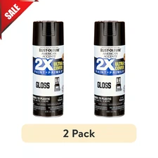 Black, Rust-Oleum American Accents 2X Ultra Cover Gloss Spray Paint 12 oz 2 Pack