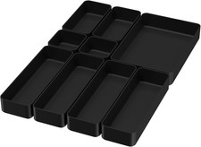9 Pcs Stackable Drawer Organizers - Versatile Storage Trays for Home Office