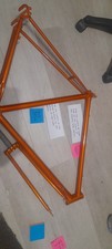 vintage retro racing bike bare frame powder coated  orange