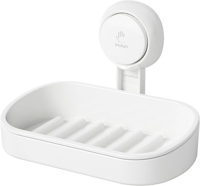 Soap Dish Holder for Shower Suction Cup Wall Mounted Self Draining NO-Drilling