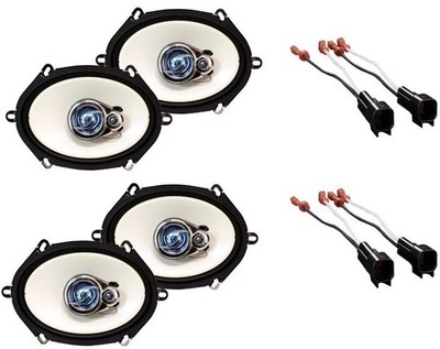 2 Pair Absolute HQ573 5x7'' 3-Way Front & Rear Speakers Fit Select Ford Vehicles