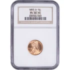 1952 D 1c Lincoln Wheat Cent ~ NGC MS 66 RD