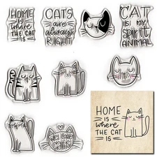 Cute Cats Animal Love Words Clear Rubber Stamps for Crafts Card Making DIY