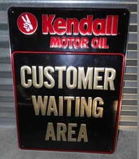 Kendall Motor Oil Sign Embossed 24" Gas Station Motor Oil Customer Waiting Area