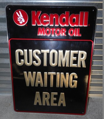 #ad Kendall Motor Oil Sign Embossed 24quot; Gas Station Motor Oil Customer Waiting Area $150.00