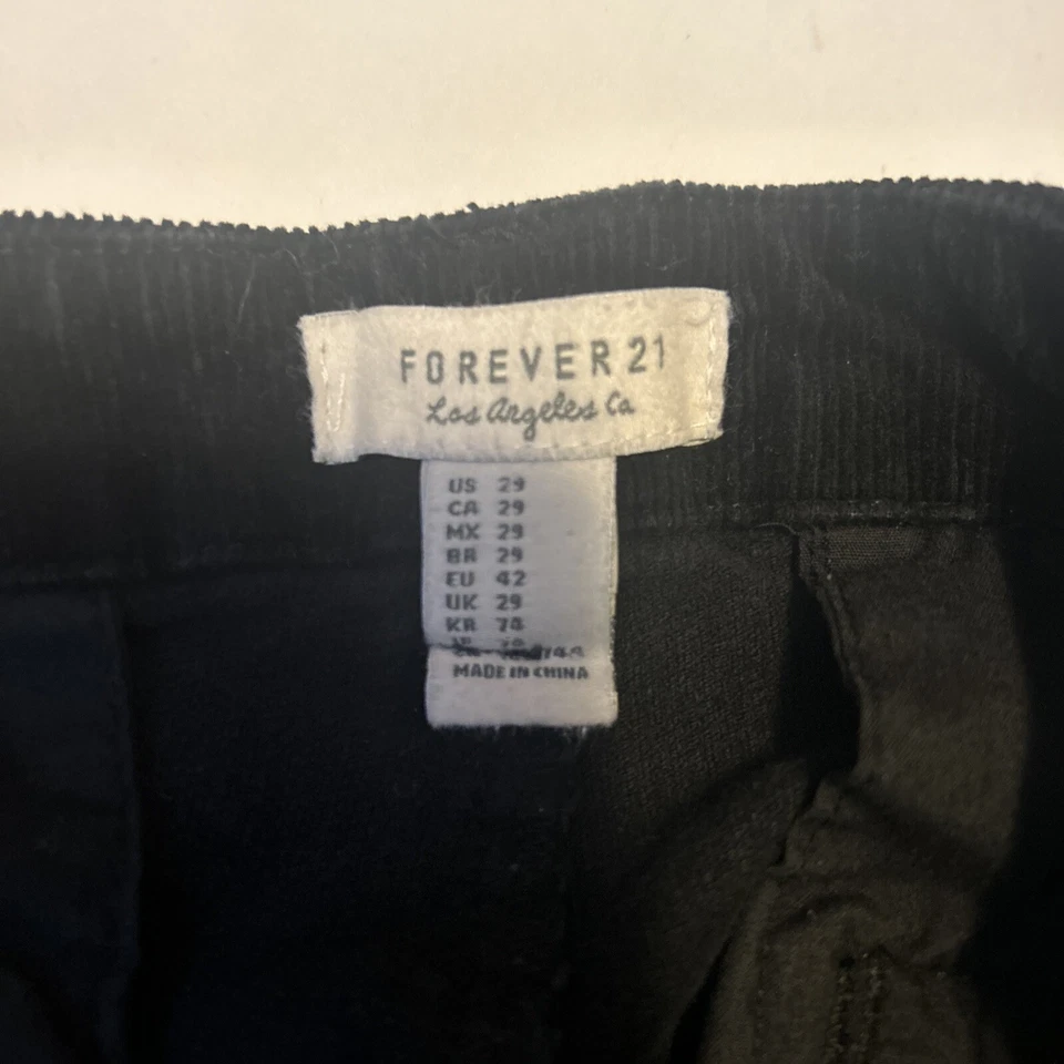 Pantalones Cortos Forever 21 Negro Cintura Alta Pana Talla 29 Foto 3 de 3