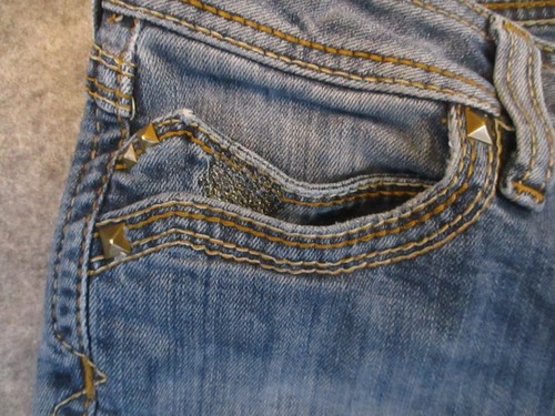 Pantalones de mezclilla Ariat Ruby para mujer 28 azul corte boot tiro bajo tachonado occidental 30x27 - Imagen 4 de 22