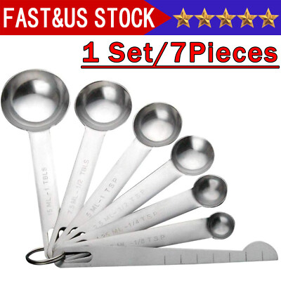 #ad Stainless Measuring Steel 18 8 Spoons Set Cups and quality 01Piece Heavy Duty $5.59