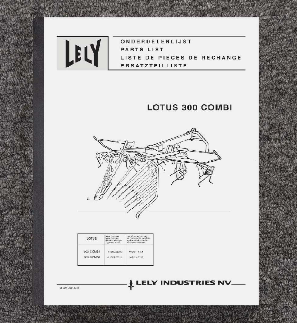 Service PARTS Manual Fits LeLy Rake LOTUS 300 COMBI | eBay