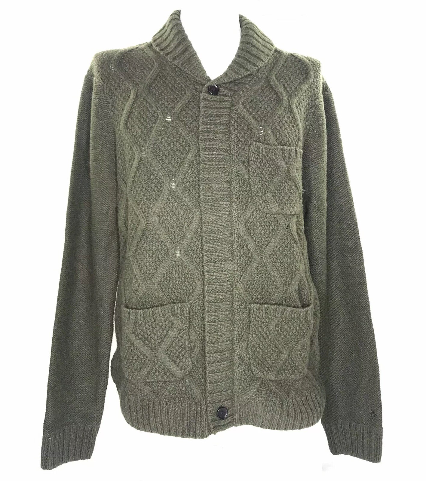 Penguin Mens Cardigan Sweater Full Zip 