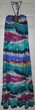 Beaded Brooch Colorful Dress Padded Bra Top Club Dance Party Strapless Ruffle M