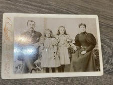 Antique Cabinet Card Photo Beautiful Family Pretty Little Girls Mom Dad PA