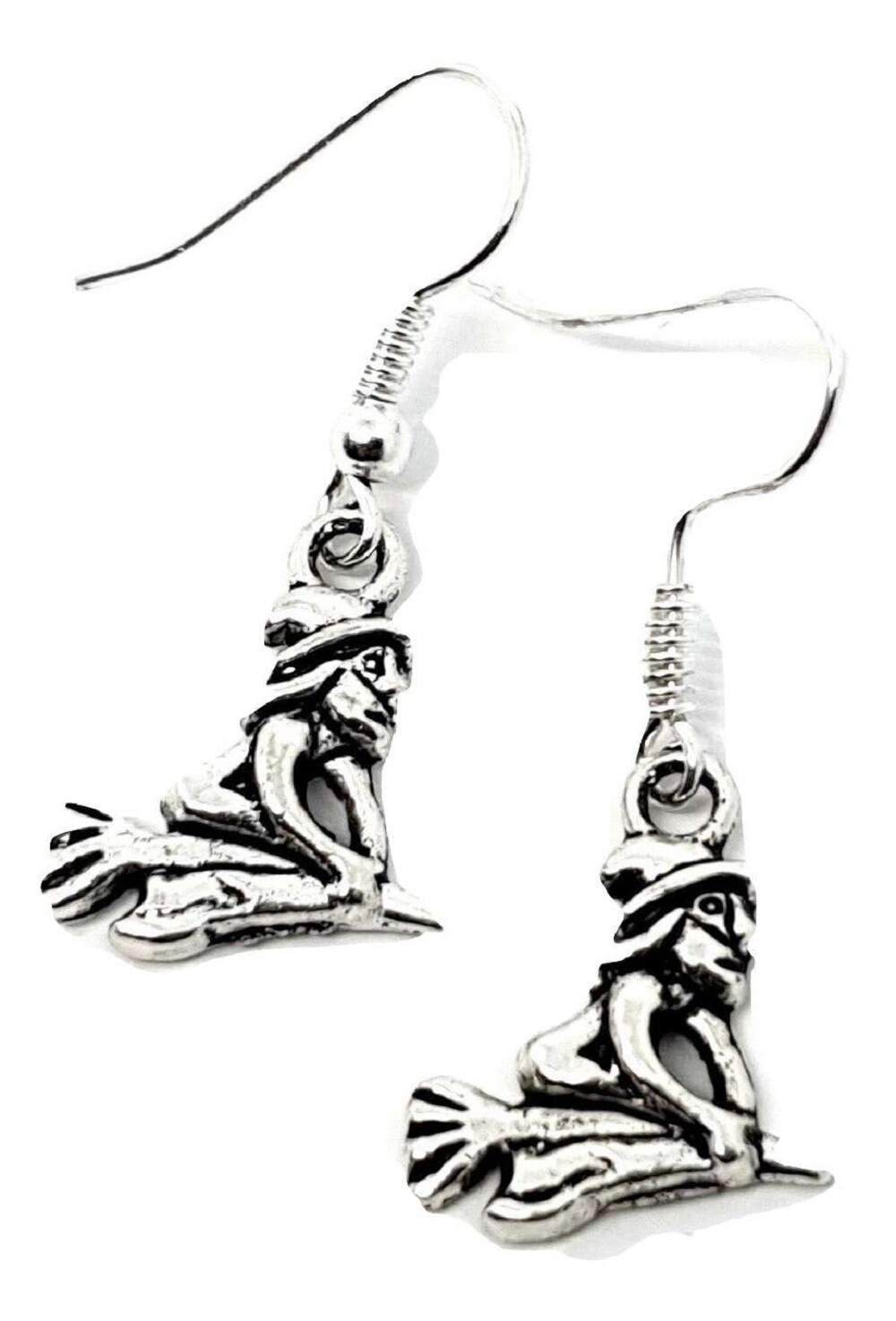 Flying Witch Earrings Wiccan Pagan Ethnic Bohemian Fun Dangle Emo Goth Jewellery