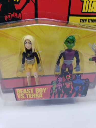 Teen Titans Go! Beast Boy Vs Terra Action Figure Set Bandai 2004 - Picture 3 of 16
