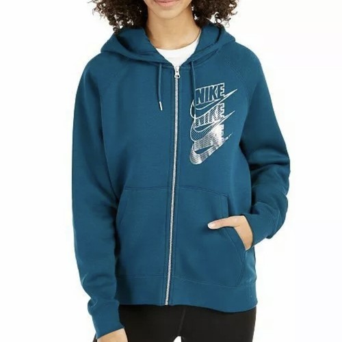 NUEVO Nike Sudadera con Capucha Cremallera Completa Sudadera con Capucha Just Do It BV4988-347 Mujer Pequeña - Imagen 1 de 3