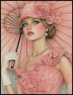 Art Deco Lady 45 - DIY Chart Counted Cross Stitch Patterns Needlework DMC Color