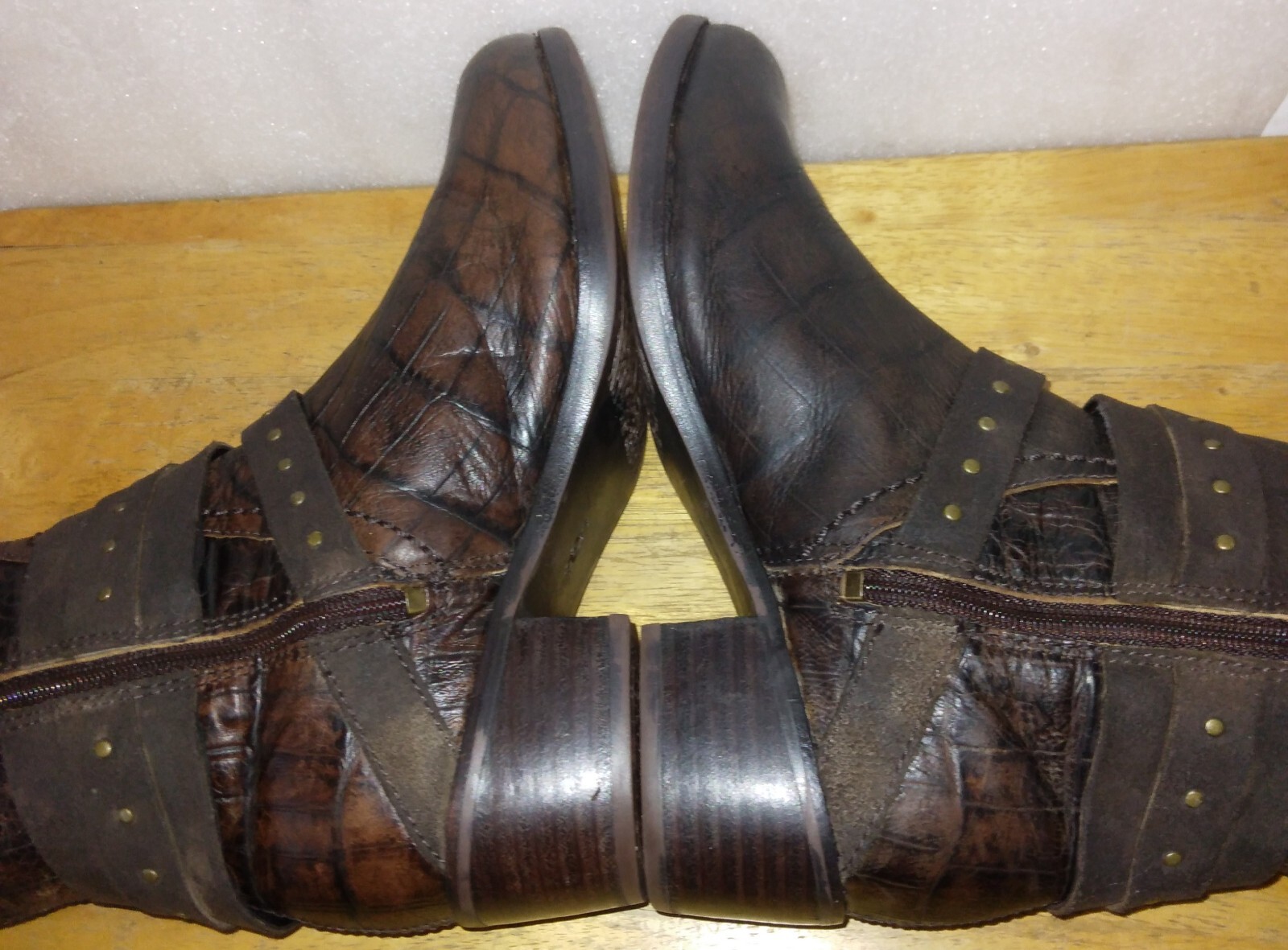 UGG Esplanade Croco Zip Riding Java Brown Knee Hi… - image 13